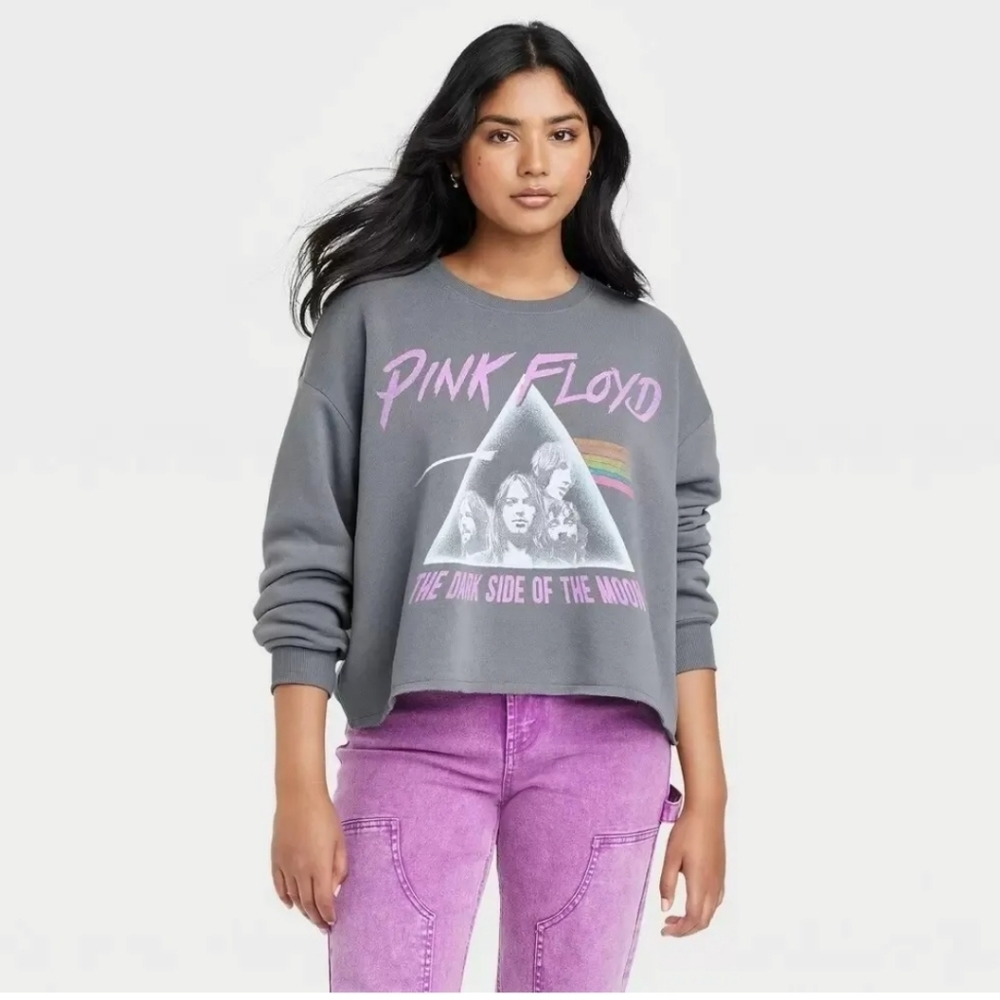 Pink Floyd Graphic Cropped Sweatshirt DARK SIDE OF THE MOON JR 19 XXL BNWT SO